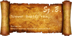 Szever Boglárka névjegykártya